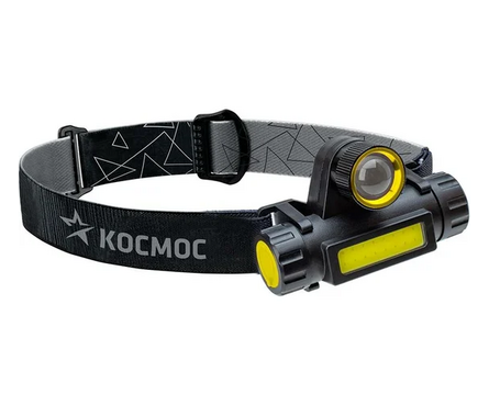 Фонарь налобный аккум. светодиодный с зумом LED ХРЕ 3 Вт СОВ литий 1200 mAh KocH103WLith КОСМОС Фотография_1
