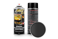 Аэрозольная краска DECORIX для мангалов и печей, термостойкая +800°С, черная, 520 мл