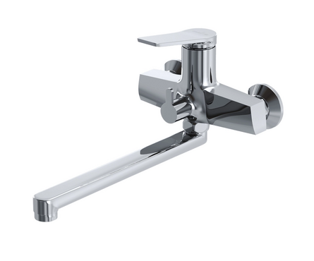 Смеситель для ванны однорычажный MIXLINE длинный гусак хром Unito 35к ML24-02 Фотография_1
