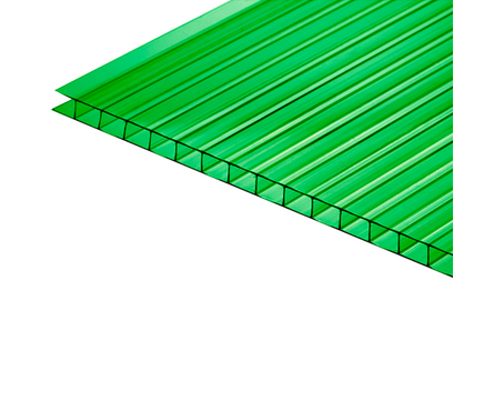 Сотовый поликарбонат 4 мм Зеленый СОТАЛЮКС (12х2,1 м) 0,48 кг/м²  Фотография_0