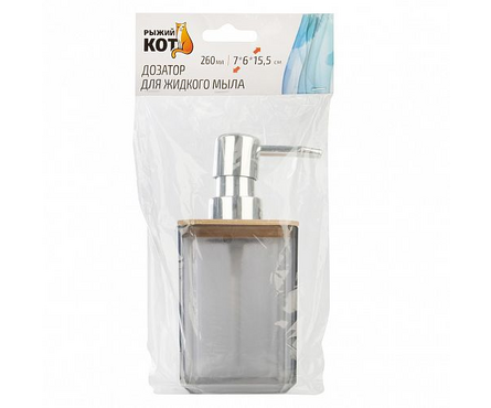 Дозатор жидкого мыла Оникс бамбук Рыжий кот Фотография_2