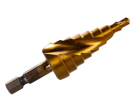 Сверло ступенчатое по металлу 4-20 мм HSS спиральный проф. шестигр. хвостовик MATRIX Фотография_1