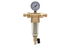 Фильтр с краном и манометром 1/2 со стеклянным корпусом JH1002 TIM