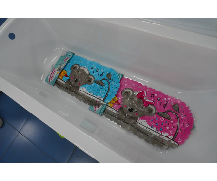 Коврик для ванной 69x36 см Мишка с бантиком на присосках Фотография_3