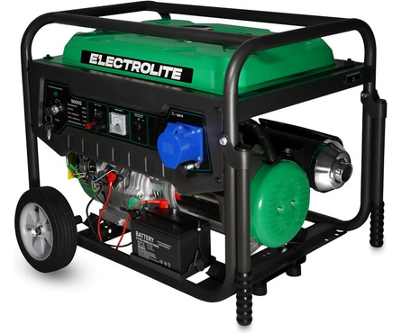 Генератор бензиновый 8.0 кВт 220 В бак 25 л с электрическим стартером колеса+ручки 9000S ELECTROLITE Фотография_2