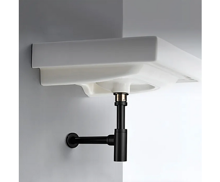 Сифон для умывальника F82-7 Frap без выпуска, черный Фотография_6