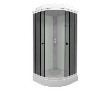 Душевая кабина полукруг 900х900х2175х4 мм низкий поддон тонированные двери Грэй ТРИТОН Фотография_1