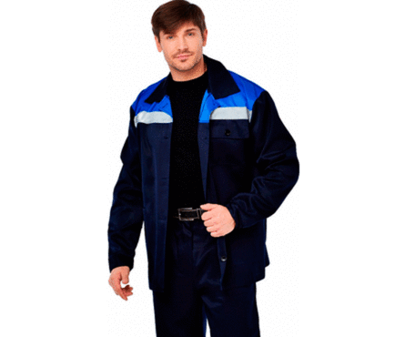Костюм ВОСХОД (куртка + брюки) смесовая ткань цвет синий-василек (96-100/182-188) Фотография_0