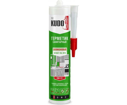 Герметик KUDO KSK-121 силиконовый, санитарный, белый, 280 мл Фотография_0