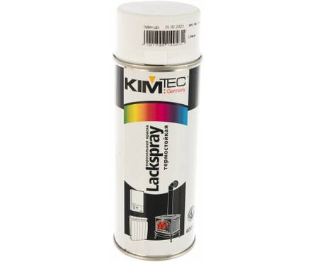 Краска термостойкая KIM TEC, белая/RAL 9003 (400 мл) Фотография_0