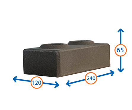 Кирпич облицовочный Ermix Моноцвет, графит, 240х120х65 мм, гиперпрессованный Фотография_1