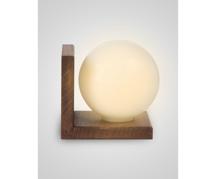 Светильник настенный Мелодия Света 6426-1W PR, Шар стекло-дерево, палисандр, Е27  Фотография_4