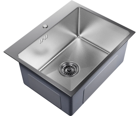 Мойка 53х43 см (3.0 мм) настольный монтаж 3 1\2 22 см с сифоном Сатин нано MIXLINE Фотография_0