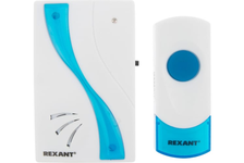 Звонок беспроводной REXANT RX-2 32 мелодии, бело-синий, 100 м, IP44 