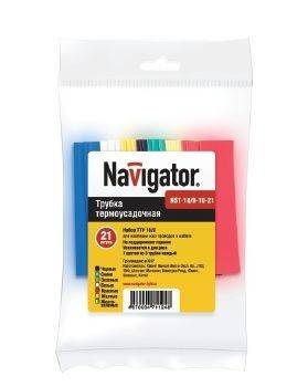 Набор термоусадочных трубок в пакете 10/5, 7 цветов по 3шт. 10см (Navigator)