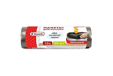 Пакеты для мусора 30 л черные прочные Komfi 20 шт