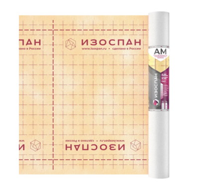 Мембрана Изоспан AM гидро-ветрозащитная, трехслойная (70 м²/рул) Фотография_2