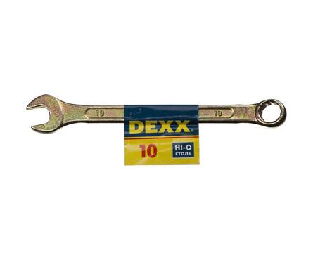 Ключ комбинированный гаечный DEXX, желтый цинк, 10 мм Фотография_0