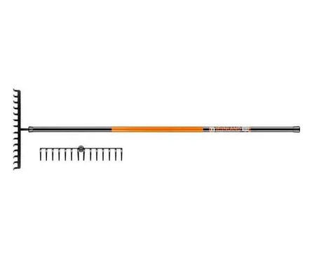 Грабли садово-огородные 14 витых зубцов стальной черенкок FINLAND Фотография_1