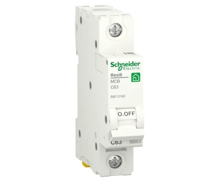 Автоматический выключатель Schneider Electric RESI9, модульный, 1п, C, 63А, 6000А Фотография_0