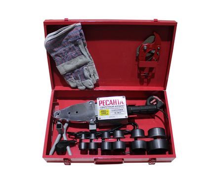 Аппарат для сварки ПВХ труб 2000 Вт 0-300 C насадки 20,25,32,40,50,63 мм, кейс АСПТ-2000 65/55 РЕСАНТА Фотография_7