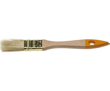 Кисть плоская LOM, натуральная щетина, деревянная ручка 1. Размер 25 мм  Фотография_0