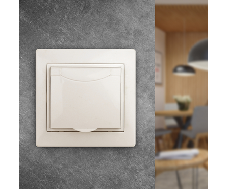 Розетка 1-я с/з слоновая кость Intro Plano 16А-250В 1-203-02 Б0027612 Фотография_2