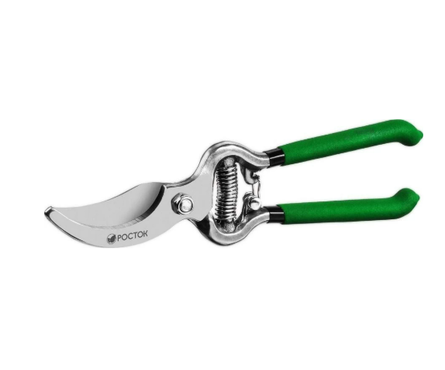 Секатор цельнокованный РОСТОК РС-19, овальные рукоятки плоскостной 200 мм Фотография_1