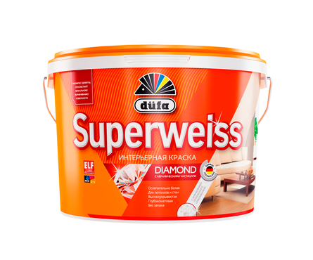 Краска ВД Dufa Superweiss RD4 для стен и потолков, глубокоматовая, белая, 5 л Фотография_0