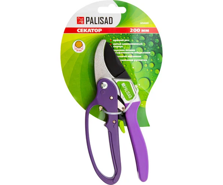 Секатор прямого реза, 200 мм, храповой механизм, металлические обрезиненные рукоятки PALISAD Фотография_3