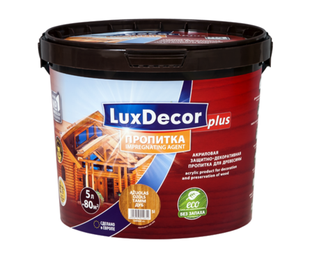 Пропитка для дерева акриловая LUXDECOR PLUS 5л (Белый) Фотография_0