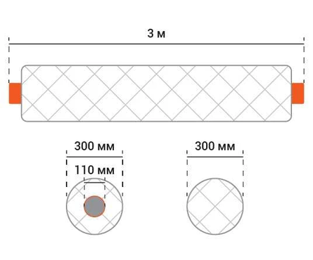 Гольфстрим 69 дренажная система 3 м (120 г/м²; диаметр наружный 300 мм, диаметр внутренний 110 мм; ПСБ-35) Фотография_1