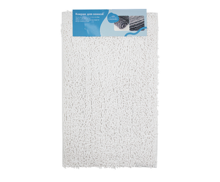 Коврик для ванной 80x50 см Moss белый хлопок САНАКС Фотография_1