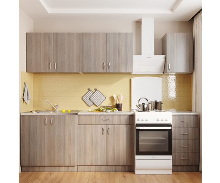 Шкаф навесной кухонный распашные дверцы 80 см ЛДСП ясень/шимо светлый с сушкой Фотография_2