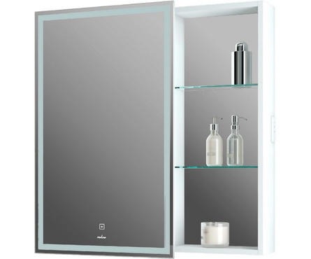 Зеркало 800х800 мм Женева левое сенсорный выключатель светодиодная подсветка MIXLINE Фотография_1