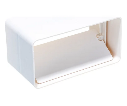 Соединитель плоских каналов ПВХ 55х110 мм с обратным клапаном белый ЭВЕНТ Фотография_1