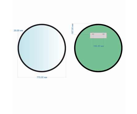 Зеркало круглое 770 мм Ренуар без подсветки черное обрамление MIXLINE Фотография_2