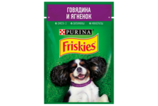 Корм влажный Friskies для взрослых собак, с ягненком и говядиной, 85 г