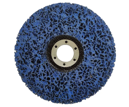 Круг зачистной обдирочный БАЗ нетканный, для снятия ржавчины, голубой (коралловый), 125х22 мм Фотография_1