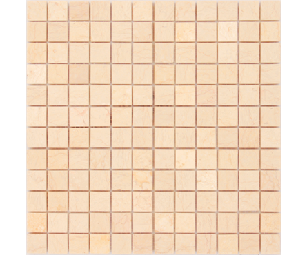 Мозаика Caramelle Mosaic Pietrine Botticino полированная, 298х298х4 мм, чип 23х23 мм Фотография_0