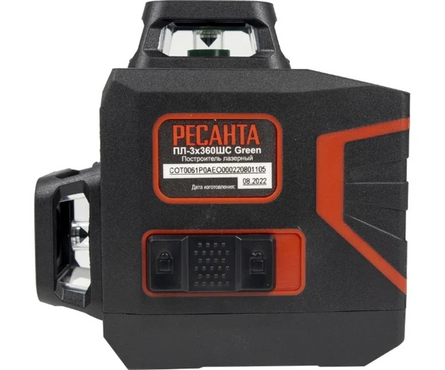 Лазерный нивелир РЕСАНТА Green ПЛ-3х360ШС,  360 град./2 вертикали, зеленый луч Фотография_3