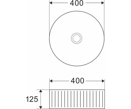 Умывальник на столешницу 400х400х125 мм круглая WAVE Solo Фотография_3