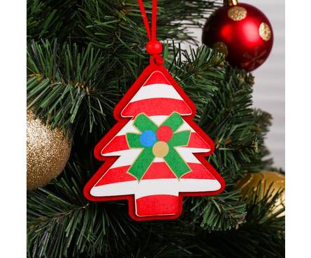 Подвеска новогодняя Шапки и ёлки МИКС Фотография_1