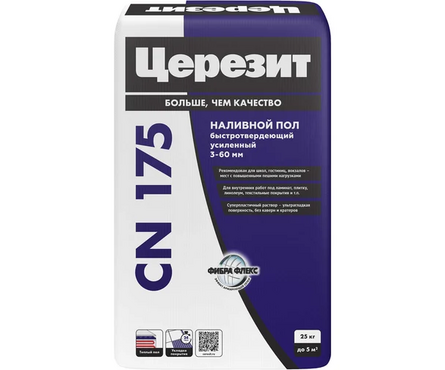 Пол наливной самонивелирующийся ЦЕРЕЗИТ CN175 (от 3 до 60 мм) 25 кг  Фотография_0
