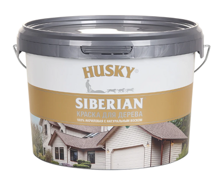 Краска для дерева полуматовая акриловая ВД HUSKY SIBERIAN БАЗА А 2.7 л Фотография_1