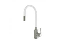 Смеситель для кухни 35к MIXLINE MLSS-0325 белый, гибкий силиконовый излив