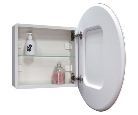 Зеркало-шкаф круглое 600 мм Оливия сенсорный выключатель светодиодная подсветка MIXLINE Фотография_2