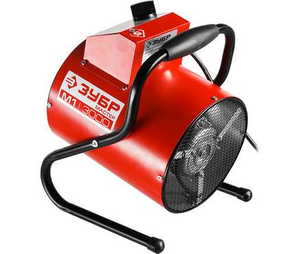 Тепловая пушка ЗУБР электрическая, 3/1,5 кВт, 220 В, гладкий нержавеющий ТЭН, термостат Фотография_1