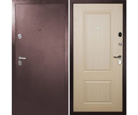 Дверь входная ДМ 7-2 7 см Антик медный/дуб светлый правая 860х2070 мм Фотография_0