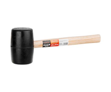 Киянка резиновая STARTUL Master, черная, с деревянной ручкой, 0.90 кг Фотография_0